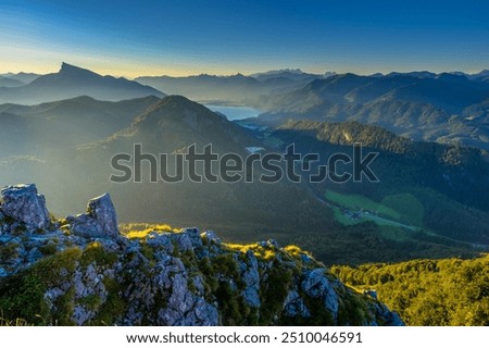 Similar – Image, Stock Photo Sunrise at Mondsee