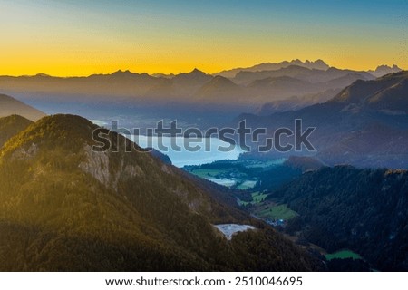 Similar – Image, Stock Photo Sunrise at Mondsee