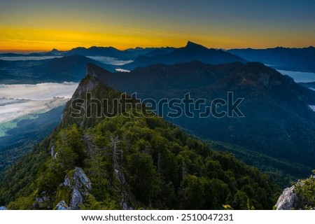 Similar – Image, Stock Photo Sunrise at Mondsee