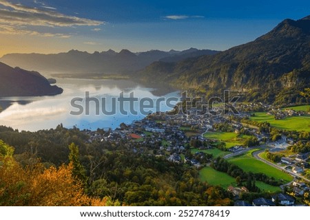 Similar – Image, Stock Photo Sunrise at Mondsee