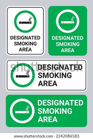 Designated Smoking Area Sign Vector