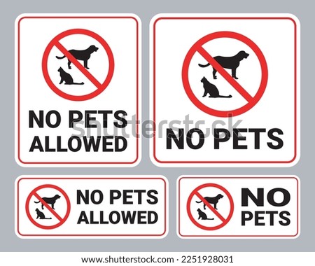 No Pets Sign Collection Vector