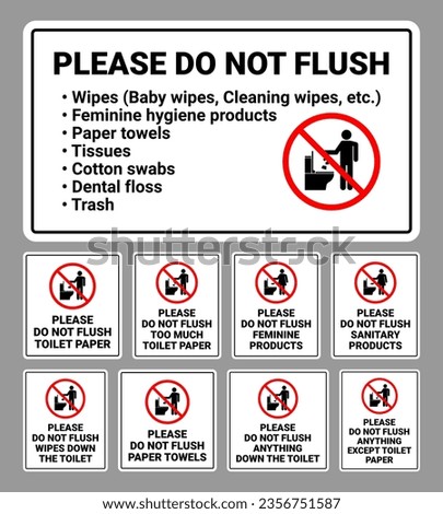 Do Not Flush Sign Collection
