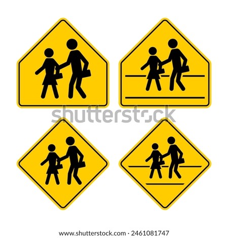 School Zone Crossing Sign Collection