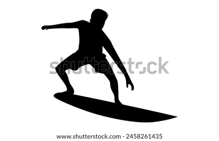 Similar – Image, Stock Photo Silhouette of surfer on beach with surfboard.