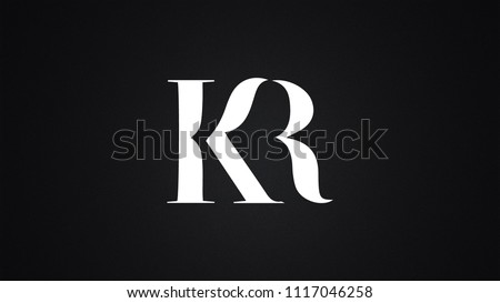 KR Letter Logo Design Template Vector Stok fotoğraf © 