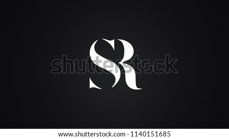 SR Letter Logo Design Template Vector Stock fotó © 