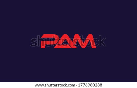 Letters monogram icon logo PAM