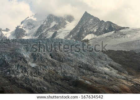 retreating glacier in French Alps