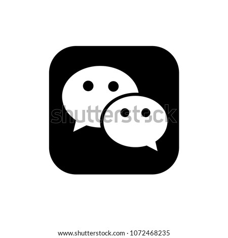 Black WeChat vector icon