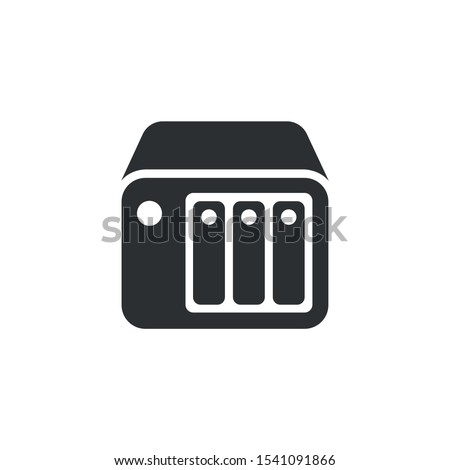 NAS server icon vector, filled flat sign, solid pictogram isolated on white. Symbol, logo illustration.