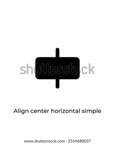 Black Align center horizontal simple vector icon