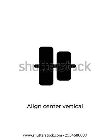 Black Align center vertical vector icon