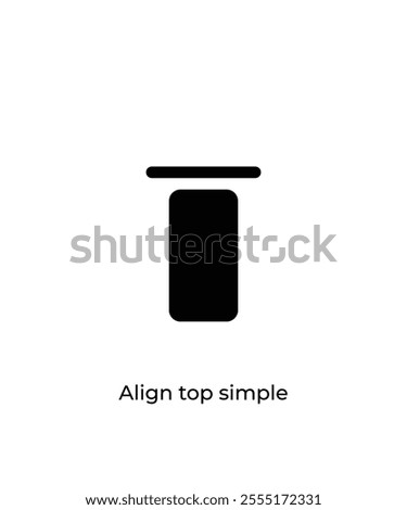 Black Align top simple vector icon