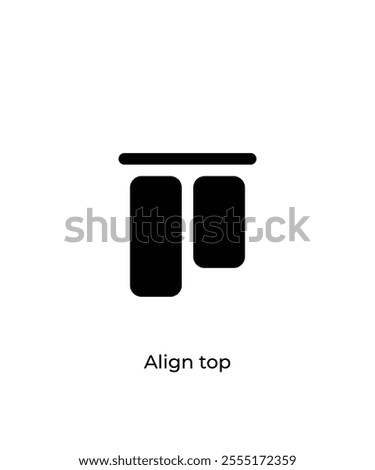 Black Align top vector icon