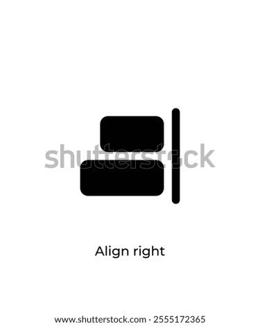 Black Align right vector icon