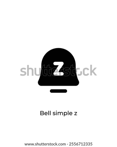 Black Bell simple z vector icon