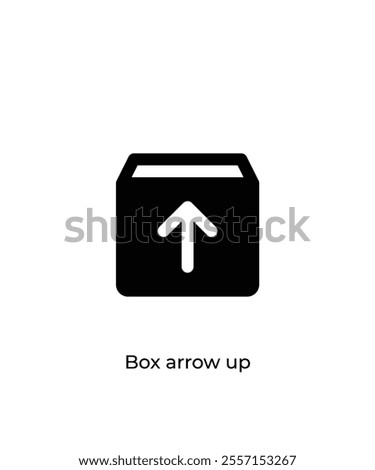 Black Box arrow up vector icon