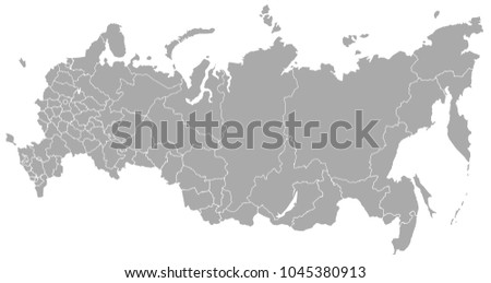 Vector map of Russia (Russian Federation) with region borders