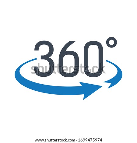 360 degree icon vector graphic.