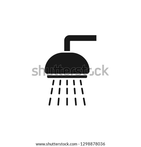 Shower sprinkler spray with water coming down diagonally flat vector icon for apps and websites. Bath, bathroom shower, cloakroom shower, shower head icon