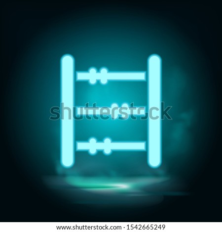 Abacus, counting neon icon - Vector. Blue neon illustration. Abacus, counting neon icon - Vector. Infographic concept vector illustration
