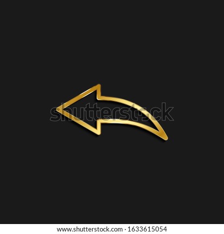 arrow, reply, undo gold icon. Vector illustration of golden