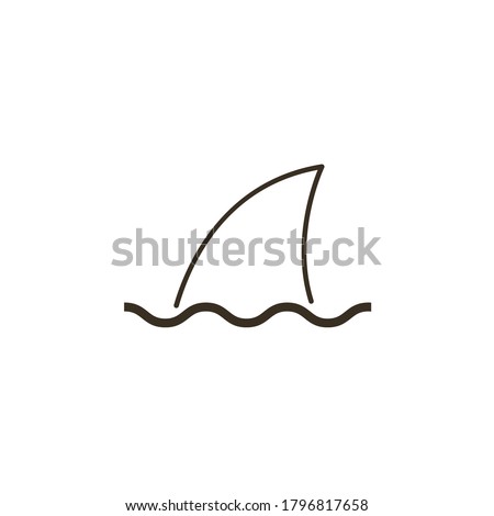 Line vector icon sea, shark, business. Outline vector icon