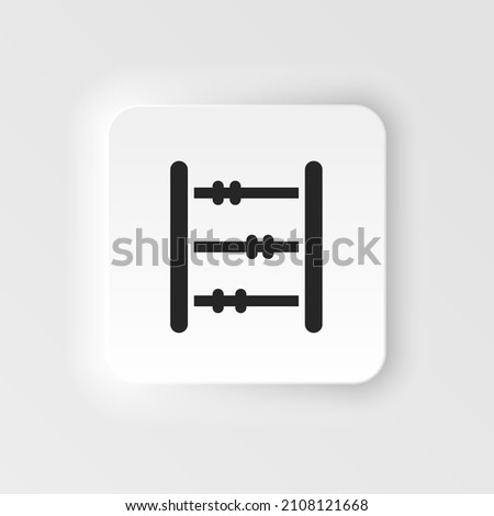 Abacus, counting icon - Vector. Simple element illustration from UI concept. Abacus, counting icon neumorphic style vector icon