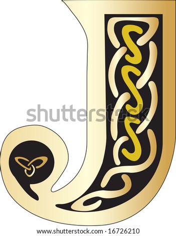 Vector Illustration For Celtic Letter J - 16726210 : Shutterstock