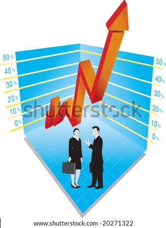 Vector illustration for graph and business people