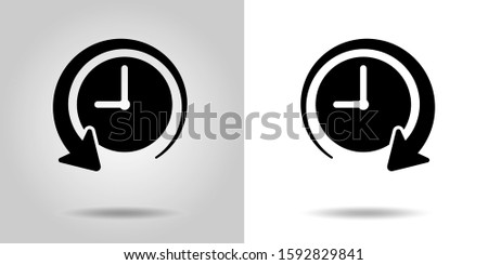 The past and the future of time Clock icon, sign set