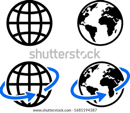 globe icon of web image set