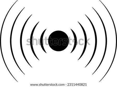 Icon such as radio wave, sound and radar