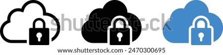 Cloud and security web icon