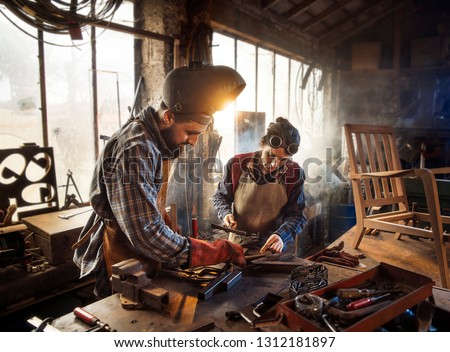 Similar – Image, Stock Photo Artisan woman working with torch on jewels