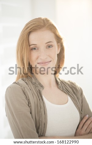 beautiful smiling redhead  woman