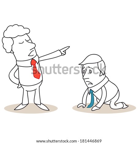 Illustration Of A Monochrome Cartoon Character: Desperate Businessman ...