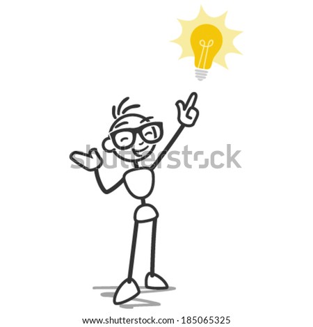 Vector Stick Figure Illustration: Stick Man Having Light Bulb Idea ...