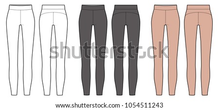leggings pants fashion vector illustration flat sketches template Imagine de stoc © 