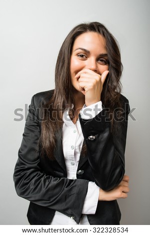 woman surprised and covered her mouth with his hand