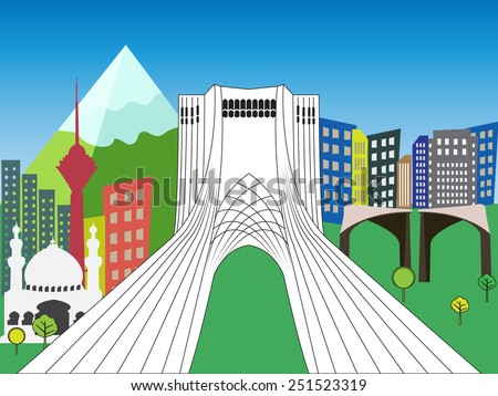 Tehran city illustration