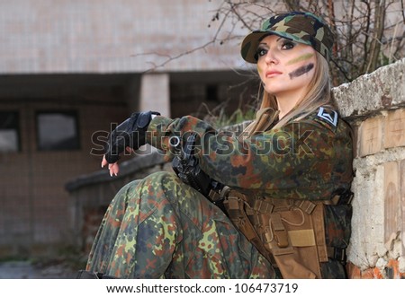 Girl in a military form