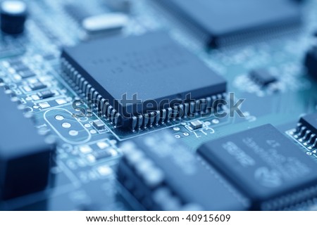 Futuristic technology - Cool blue image of a computer cpu