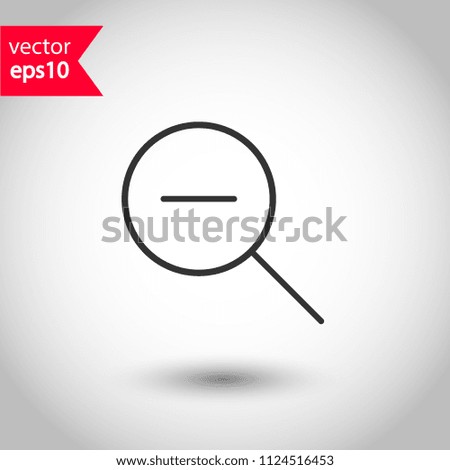 Magnifier icon. Magnifying glass vector icon. Zoom in zoom out sign. Search icon. Find symbol. Loupe vector icon. EPS 10 vector sign. Studio background. 