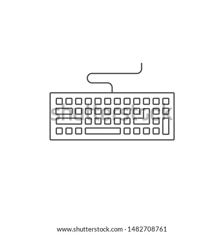Keyboard vector icon. Keyboard linear sign. Computer keyboard icon. EPS 10 clavier flat symbol.
