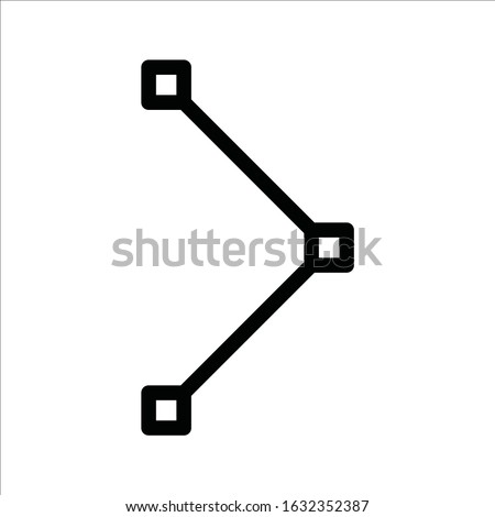 Vertex icon. Vertex connection flat sign design. Spline vector icon. Anchor point connection symbol pictogram