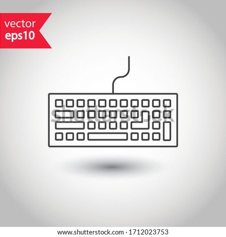 Keyboard vector icon. Computer keyboard icon. Keyboard linear sign. EPS 10 clavier flat symbol pictogram.