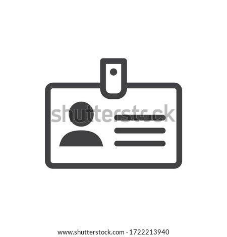 ID card vector icon. Identification card flat sign design. EPS 10 ID card pictogram sign. Member card symbol pictogram. VIP person icon