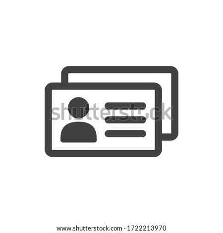 ID card vector icon. Identification card flat sign design. EPS 10 ID card pictogram sign. Member card symbol pictogram. VIP person icon